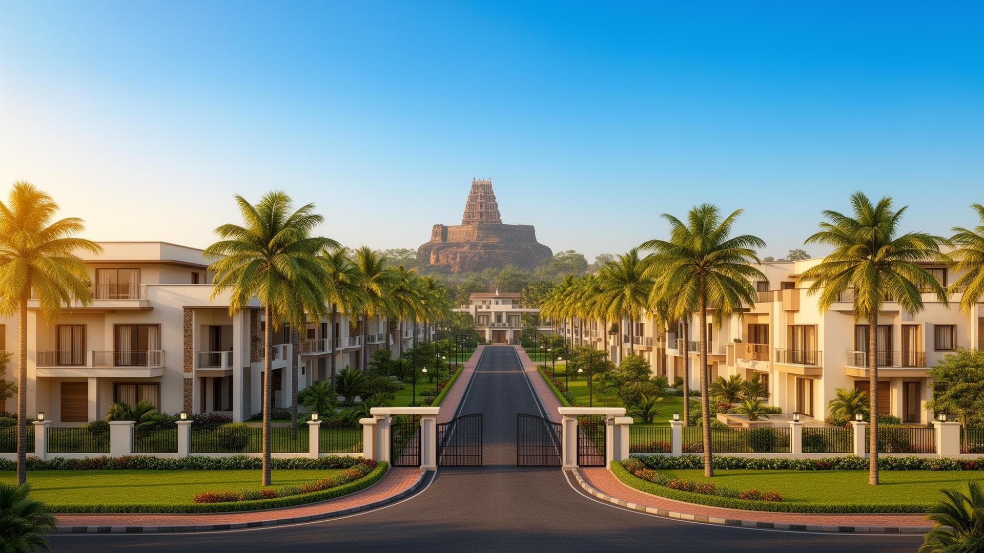 Premium residential development in Trichy with Rockfort Temple view